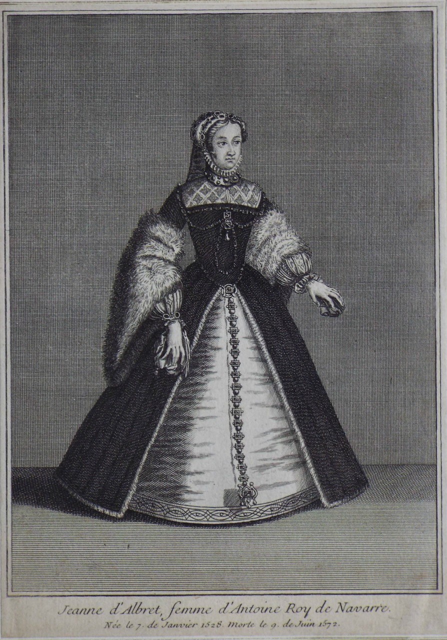 Print - Jeanne d'Albret, femme d'Antoine Roy de Navarre.  - de